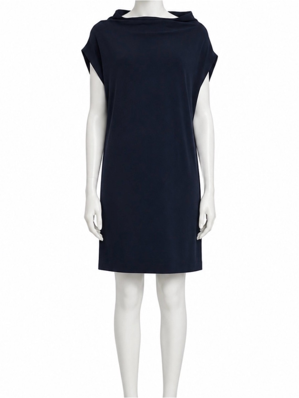 Norma Kamali All In One Dress Black Sleeveless Draped Neck NWT Size S 36